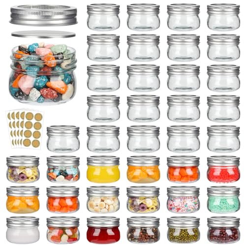 Alotpower 4oz Mason Jars 40pack, Glass Small Mason Jars with Lids for Jams, Candies,Spice,Honey,Snacks,Canning Jars 4oz for DIY Projects,Wedding/Party/Shower Favors(4fl.oz/Set of 40)