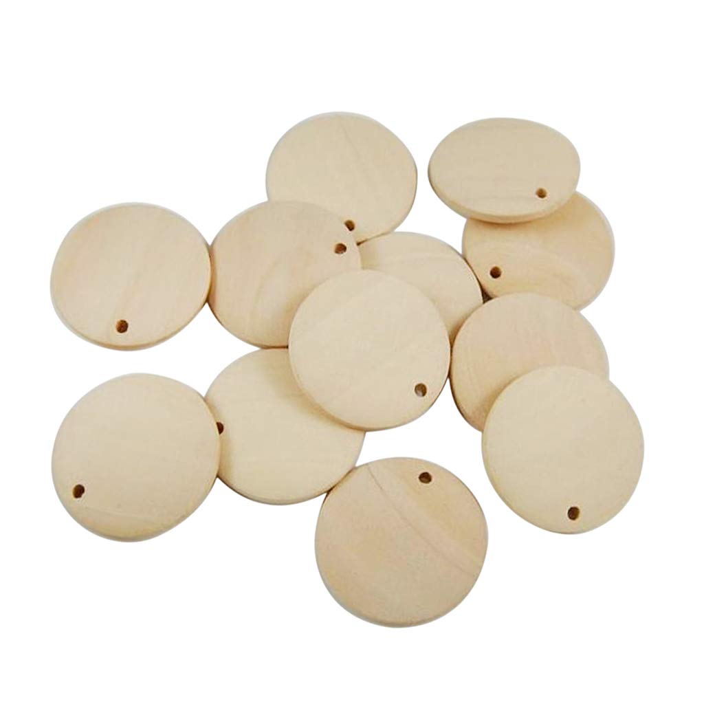 Schmuckherstellung 100 Stück rustikale Holz-Weihnachts-Scrapbooking-Verzierungen, Leere Holzstücke for DIY-Bastelarbeiten, Babyparty, Hochzeit, Geburtstag, Party-Dekoration, 30 mm