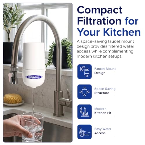 Image of Crystal Quest Faucet Mount Water Filter, ISO Certified 2000-Gallon Capacity