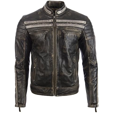 Aviatrix Men's Real Leather Special Retro Fashion Jacket, Vegas, XL / Chest44 Inches Cover