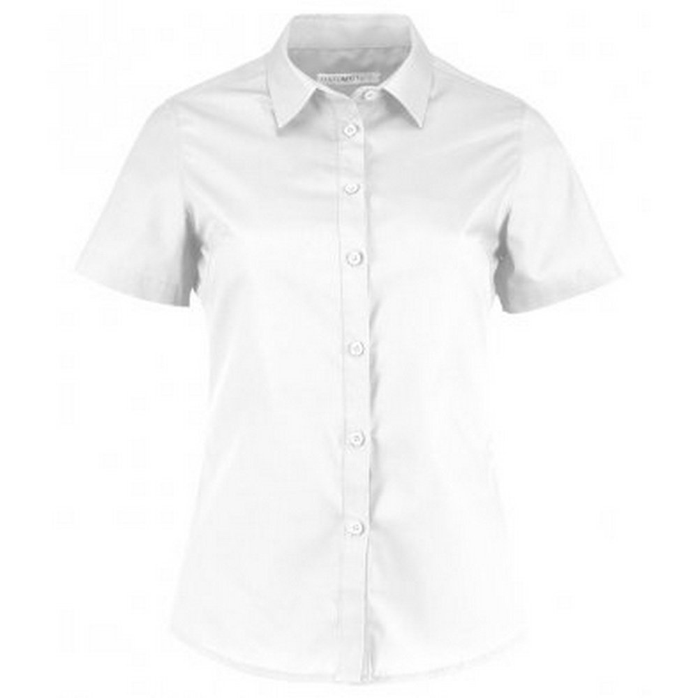 Kustom Kit Ladies Tailored Poplin Shirt, Easy Iron, White, Size 12