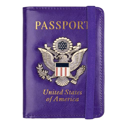 TOURSUIT RFID Blocking Passport Holder for Women Men, Leather Passport
