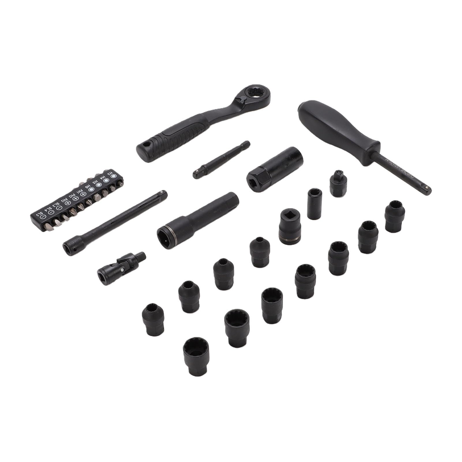 Set di Chiavi a Bussola e Cricchetto Passanti, Set di Chiavi a Bussola da 1/4 Pollici in Acciaio Legato CRV, Cricchetto da 72 Denti 11 Bussole con Adattatore Ed Estensione per Dispositivi di