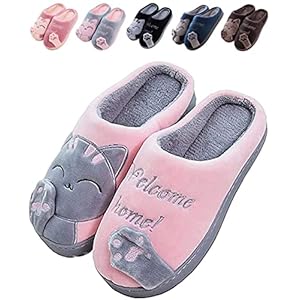 JACKSHIBO Hausschuhe Damen Winter Plüsch Pantoffeln Herren Warm Filzpantoffeln Frauen Bequeme Slippers Unisex