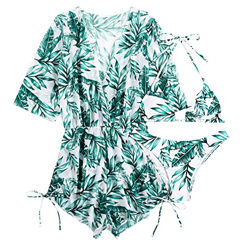 Baiomawzh Tankini Maillot de Bain Femme 3 Pieces Ensembles Deux Pièces Maillot de Bain Jupette Ventre Plat Amincissant Imprimé Push Up Beachwear Swimwear Sport Piscine Plage Natation Sexy M213F Cover