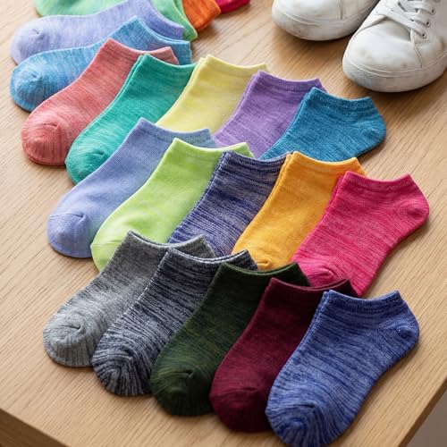 Image of Tipi Toe Women's 20 Pack Colorful Low Cut Socks - Lightweight, Breathable Design for All-Day Comfort Sizes 9-11 /10-13