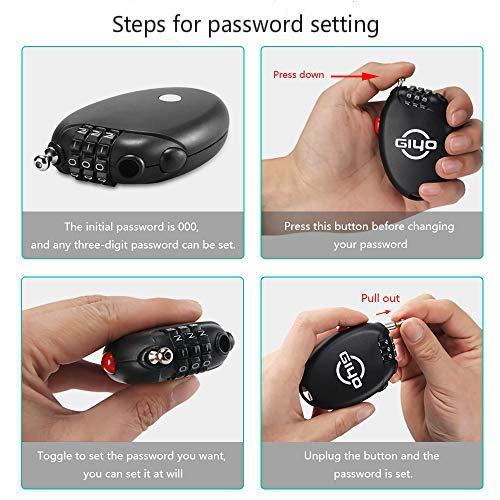 Yidenguk Lucchetto retrattile per bagagli, con