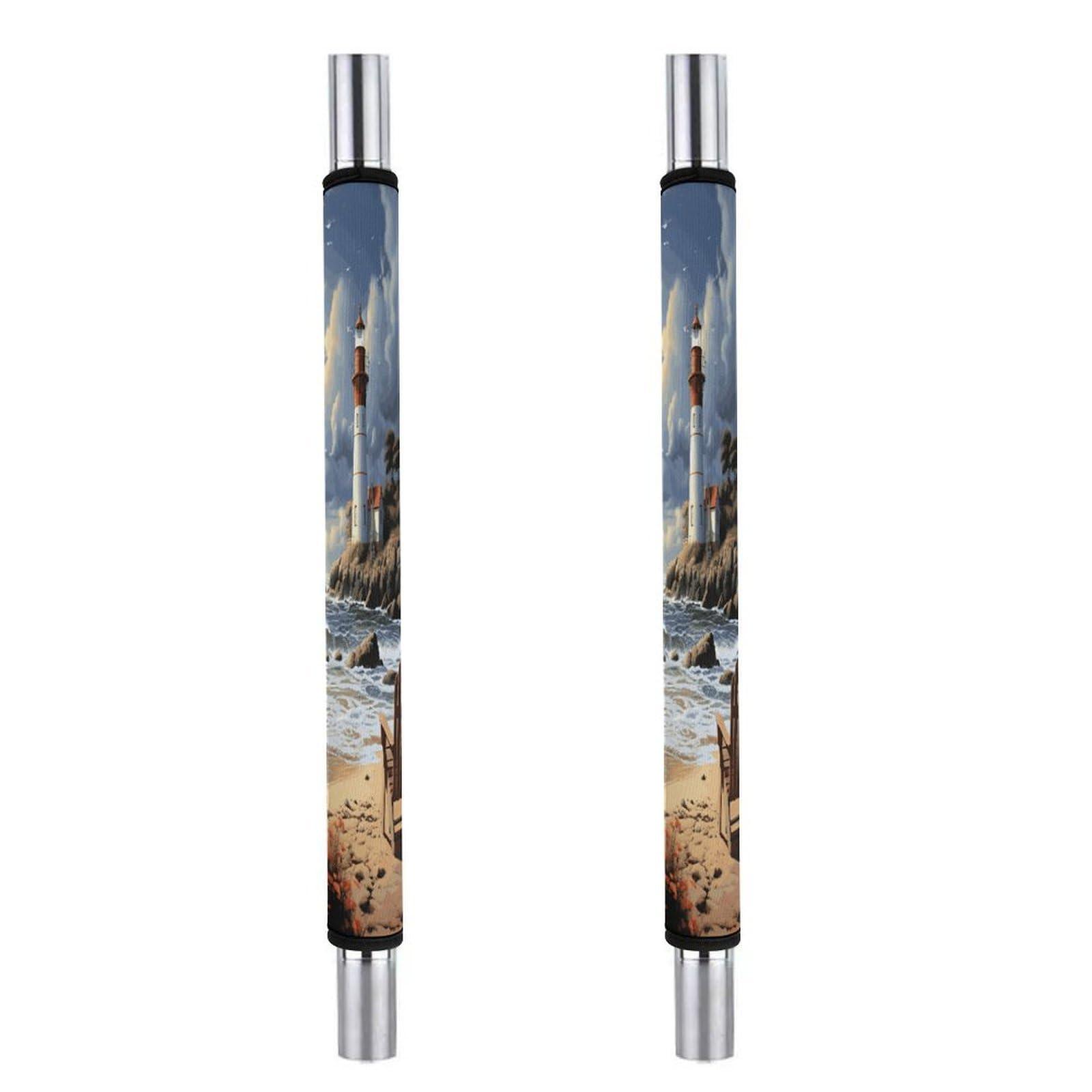Adfgyerh Style Sea Lighthouse Sandbeach Refrigerator Door Handle Covers 2 Pcs, Refrigerator Handle Covers Non-Slip Fridge Handle Covers For Oven Microwave Dishwasher Appliance Door Sleeves