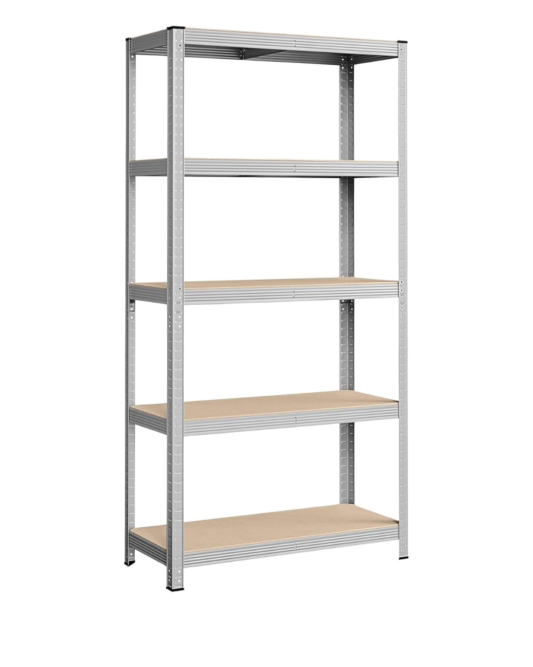 A.M.C. Juego de 2 estanterías de metal con 5 estantes ajustables, sin tornillos, para garaje, almacén, capacidad de carga 875 kg, 40 x 90 x 180 cm