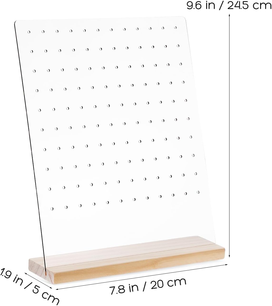 KICHOUSE 4pcs Earring Display Stand Organizer with 120-hole Acrylic Board and Detachable Wood Base for Jewelry Storage and Home Accessory Organization