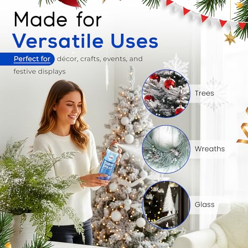 Quebec Artificial Snow Spray Set of 2 Cans – Ideal For Decorating Christmas Trees, Windows, Glasses, Wreaths Or Simply Having Fun With The Friends - Unleash Winter Magic In Any Season – (85 Ml Can)