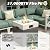 MAISON BACKYARDS Aluminum Outdoor Patio Furniture Set with Fire Pit, 6-Piece Outdoor Sectional with 5.2" Thick Cushions, Patio Conversation Sets for Backyard,(White,4 Seats)