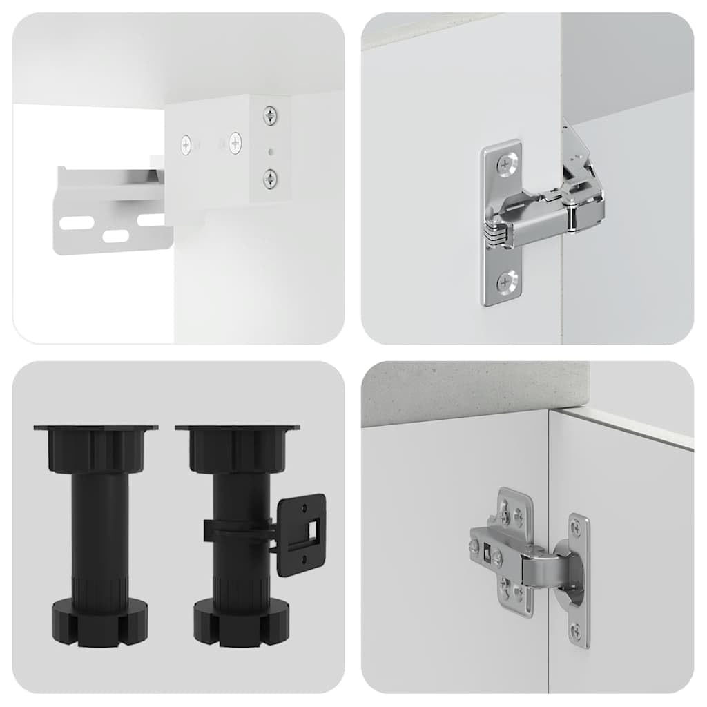 vidaXL 8-TLG. Küchenschrank-Set Lucca Betongrau Holzwerkstoff, Küchenzeile, Küchenschrank, Schrank, Hängeschrank, Spülenunterschrank, Küchenmöbel