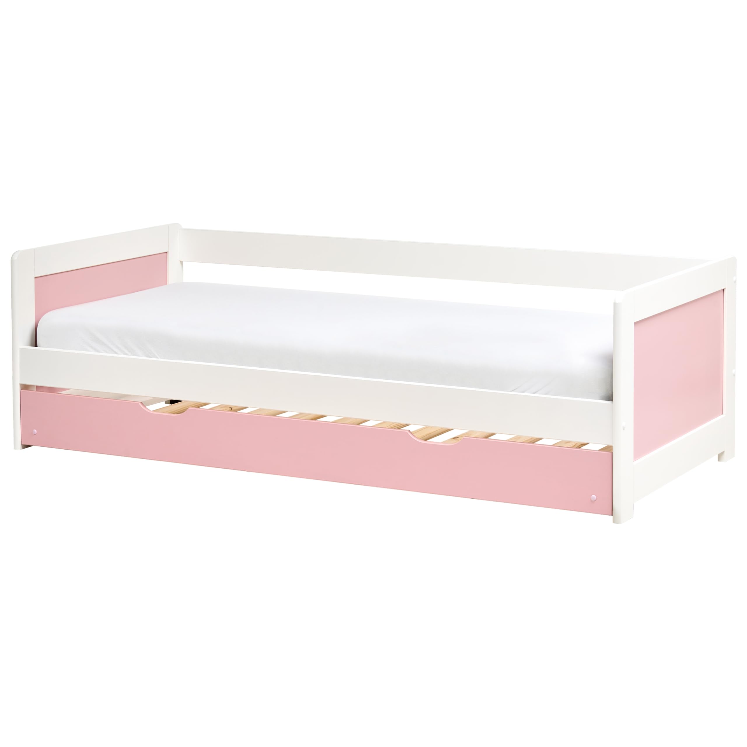 Cama nido infantil deslizante de madera de pino rosa 90 x 200 cm Gravelines
