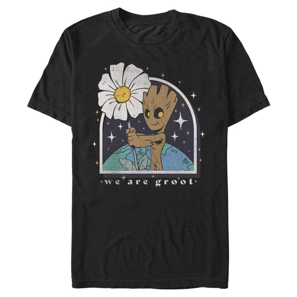T-Shirt Homme Marvel We are Groot en coton noir pour fan de comics - 2