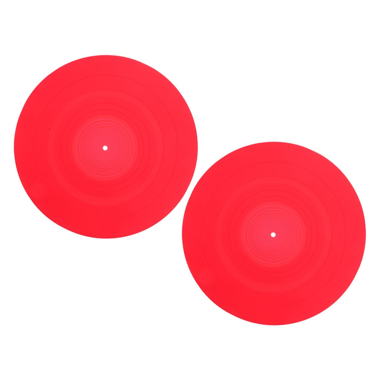 Mipcase Tappetini Morbida e Antistatici Silicone in Dischi Pezzi Giradischi per 2 Protezione Sostituzione Sicura Rosso Vinile