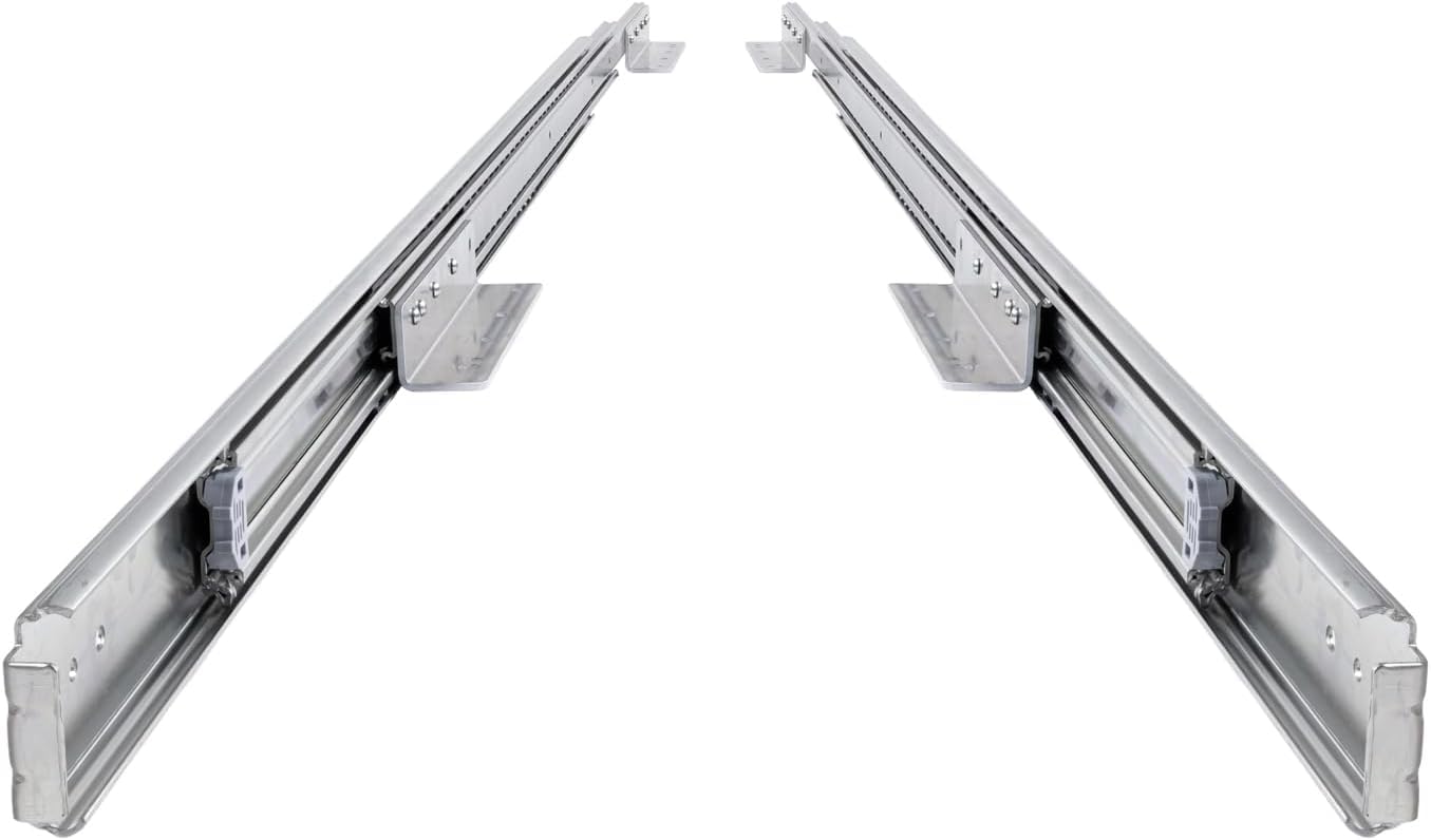 BRASOM Auszugsschienen mit Schubladenhalterunge - 2 Stück, 500mm, Schwerlastauszug 250kg, 20 inch, Heavy Duty Schubladen Schienensystem, Kugellager