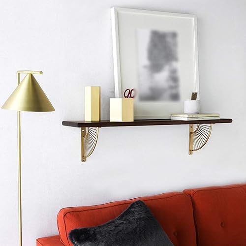 Miniatura 3 de Soporte de estante flotante de metal montado en la pared, triángulo dorado para decoración de bricolaje, soportes de estantería de ángulo recto