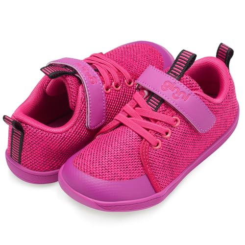 GINNI Little Big Kids Wide Barefoot Shoes Boys Girls Walking Shoes Minimalist Sneakers Lightweight Breathable Girls Wide Toe Box Shoes Zero Drop Sole Naturally Splay Kids Barefoot Running Shoes
