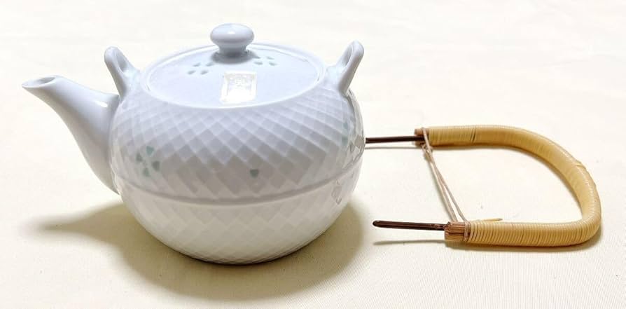 Amazon.co.jp: 有田焼 仁祥窯 兼山作 網目ホタル 白磁急須＆5客