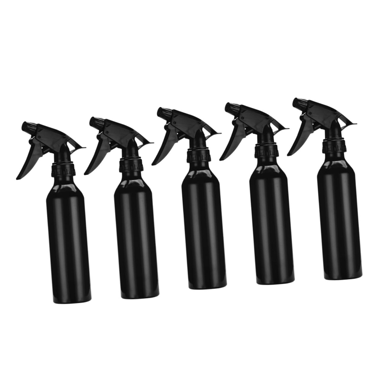 Mipcase 5 pezzi Spray in Alluminio Nero Ricaricabili per Nebulizzatore Diffusore Uniforme per Profumi Acqua e Cosmetici Ugello Rotante Facile da Usare
