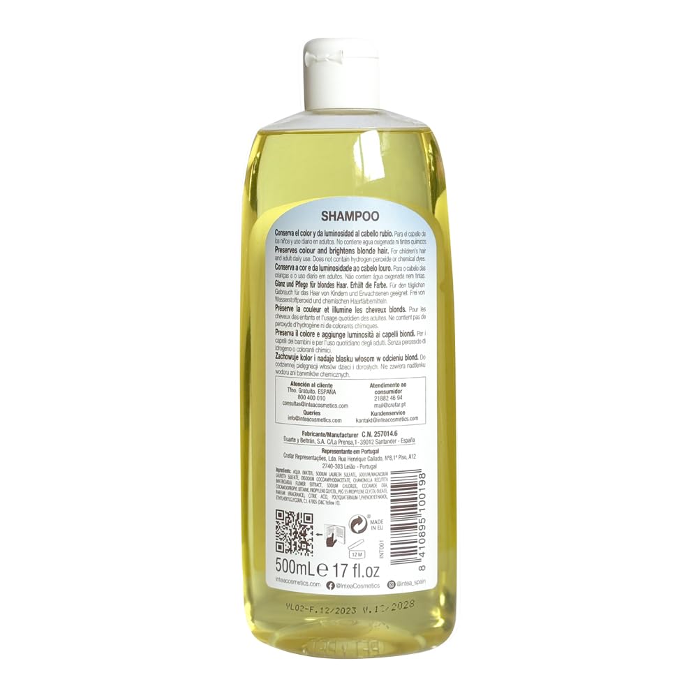 Camomila Intea - Champú infantil - Reflejos rubios - 500 ml 1 unidad (Paquete de 1)