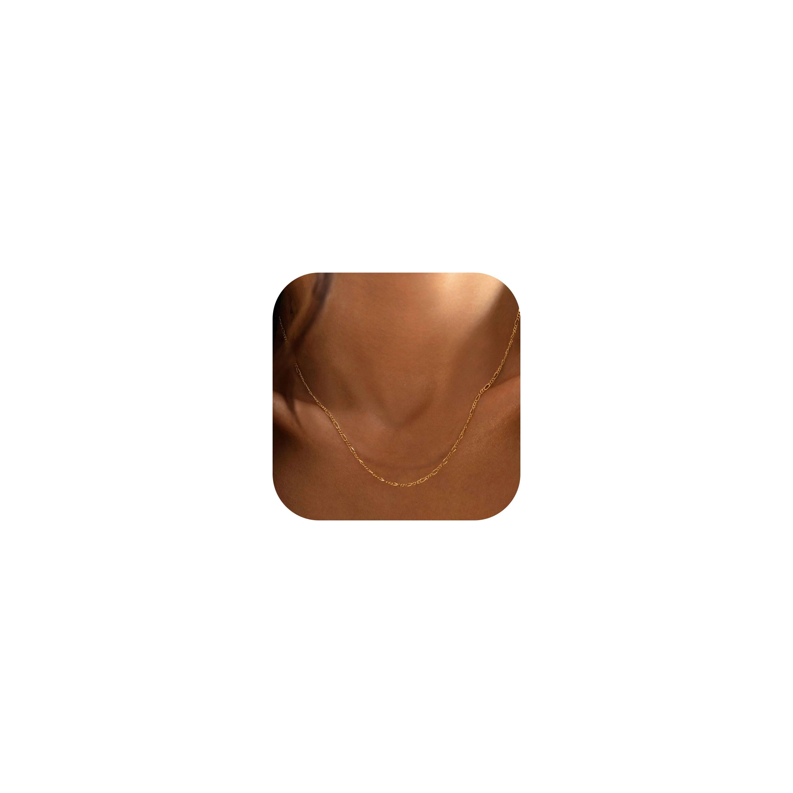 Gouden ketting voor vrouwen Trendy - 925 Sterling Zilveren Sluiting Dainty Choker Ketting 14K Goud Verguld Dunne Eenvoudige Satelliet Ketting Ketting Gouden Sieraden voor Vrouwen 18 inch