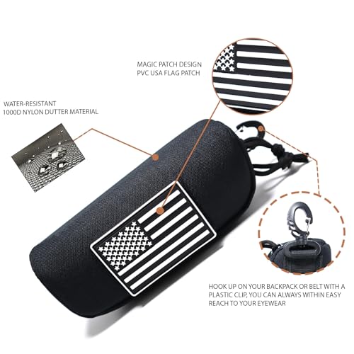 Image of Tactical Molle Glasses Case Tactical Eyeglasses Case Shockproof Sunglasses Carrying Protective Box with Clip