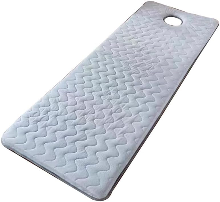 Grey,60 * 180cm,Memory Foam Mattress Topper with Hole Massage Table Pad & Face Cradl, Mattress Topper Square Head Elastic Bands, 6cm Thicken Non-Slip Lash Bed Cushion
