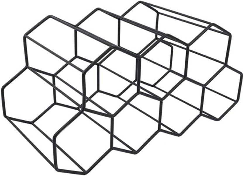 Metal Honeycomb Wine Rack Bottle Storage Desktop Hexagonal 9 Display