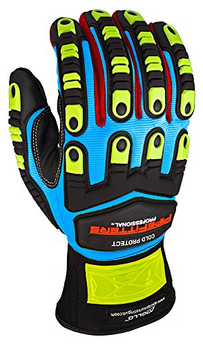 Apollo Performance Work Gloves 3024, Pipefitters Professional Cold Protect, Thinsulate fabric for Warmth, Impact Protection, NeverSlip Technology Grip, Abrasion Protection, Touch Screen Capabilities with Lightning Touch Technology, 1 Pair, X-Large, Blue