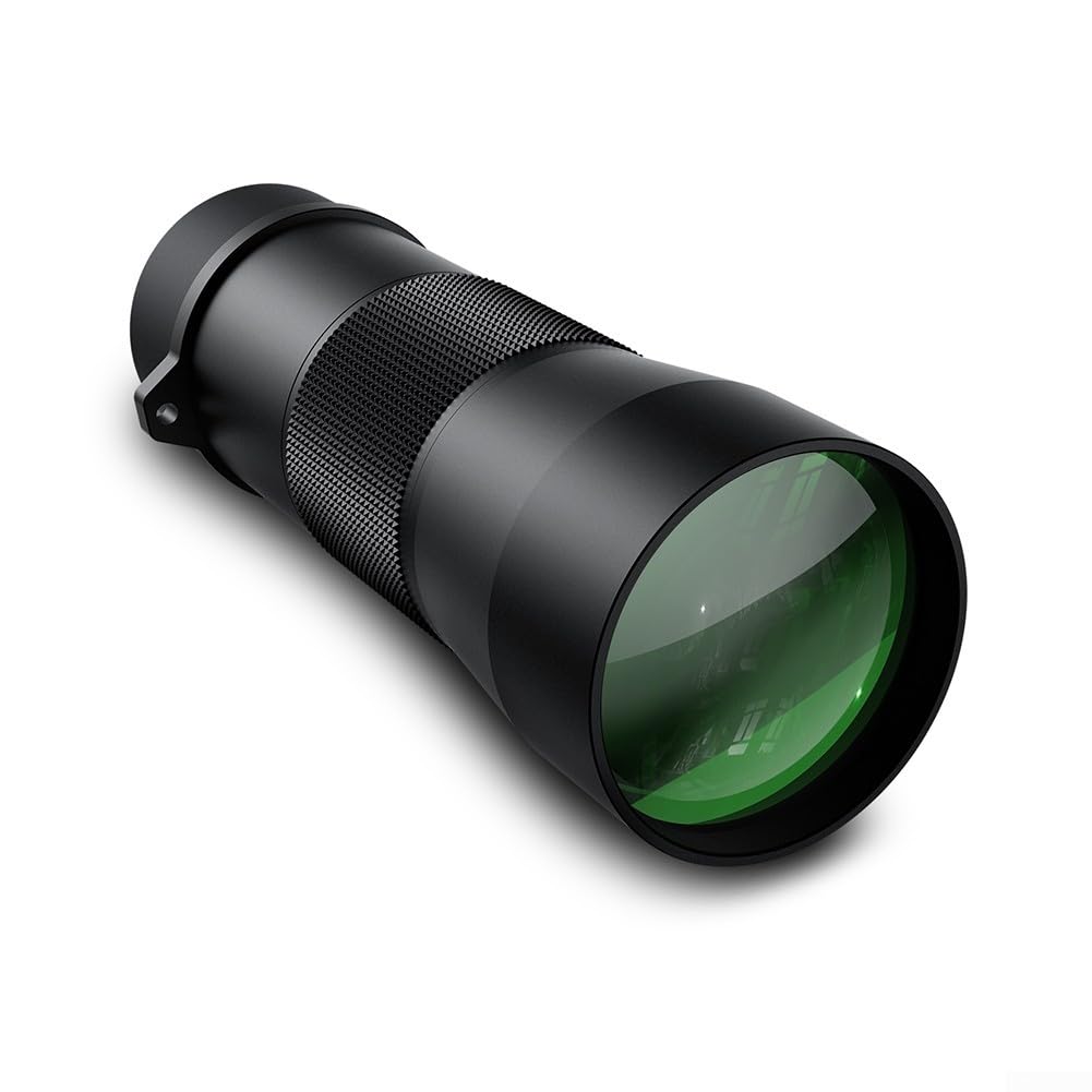HD-Monokular-Teleskop 8 x 42/10 x 42, IPX7 wasserdicht, mit Stickstoff gefüllt, Metallgehäuse, Hochleistungs-Zielfernrohr für Vogelbeobachtung, Wandern, Camping, Wildbeobachtung, schwarz (8 x 42)