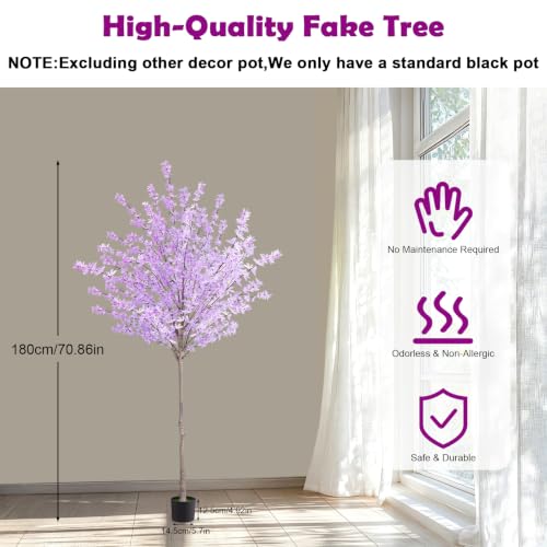 6ft Artificial Winter Jasmine Tree, Faux Forsythia Plant with Cement Base - image 2