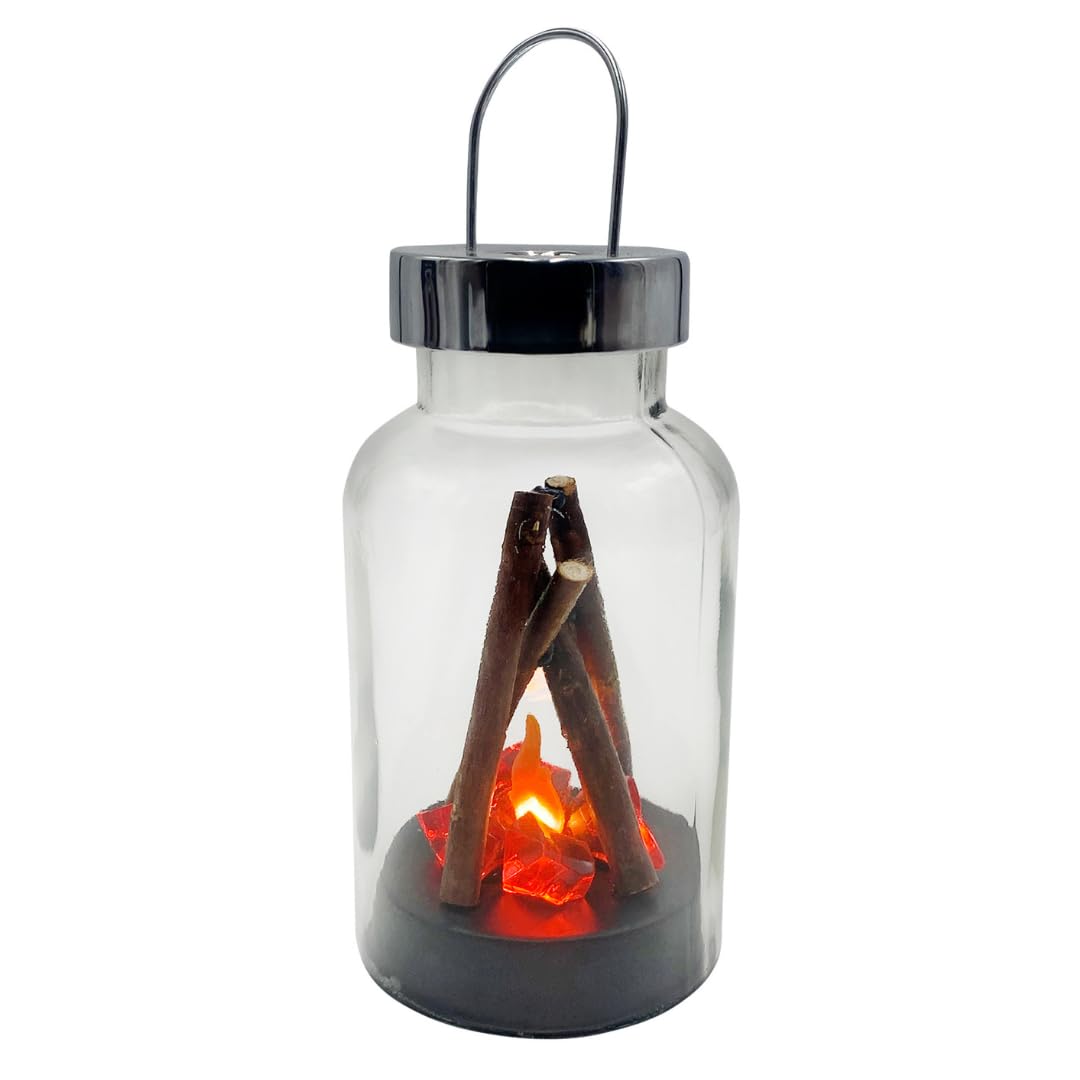 Cello Gleneagles Campfire LED Lantern, Battery Powered, Realistic Flame Effect, Flameless Decoration Light, Portable Lantern for Home Decor, Night Lantern, Night Light, LED Lamp