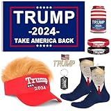 Unique 2024 Trump Kit Hat Socks Flag Brooch Keychain Wristbands Trump Merch Red