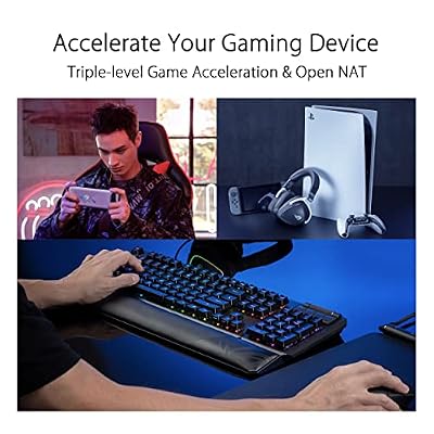 ASUS ROG Rapture GT6 (2PK) AX10000 Tri-Band WiFi 6 Gaming Mesh System, Covers up to 5,800 sq ft, 2.5 Gbps Port, Triple-Level Game Acceleration, UNII 4, Free Lifetime Internet Security, Black