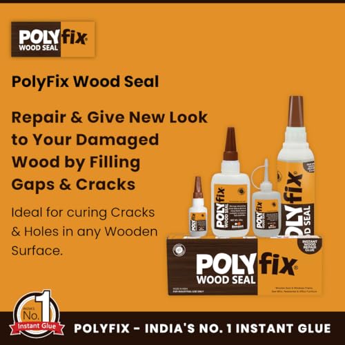 Image of Polyfix Wood Seal Glue For wood Repairing & Sealing | Fills Cracks & holes in wood 125g