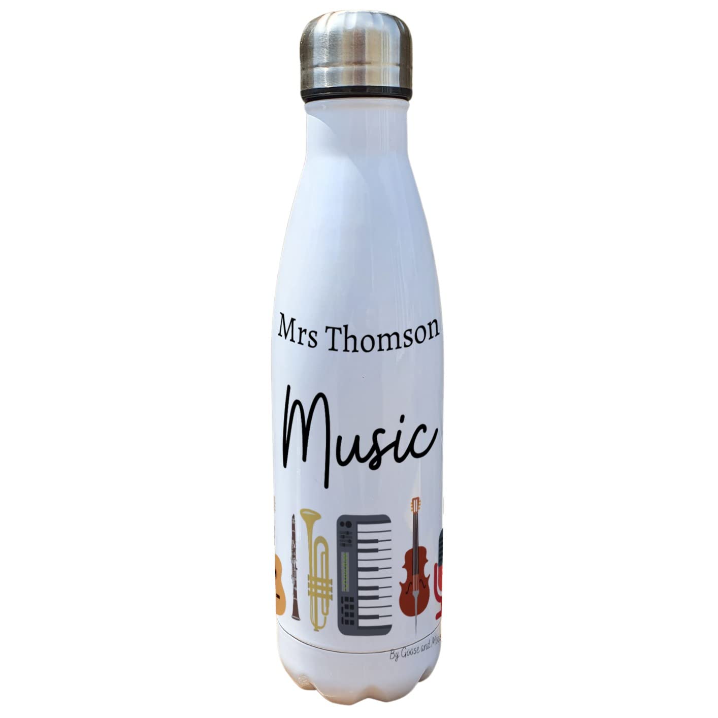 Musician Teacher Insulated Bottle Personalised - Gift for Music Lovers - Personalised Orchestra Student Thermal Flask - Stainless Steel Water Bottle