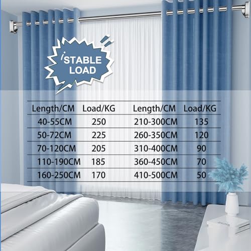 Tringle à rideaux sans perçage réglable jusqu'à 5m pour grand salon - 7