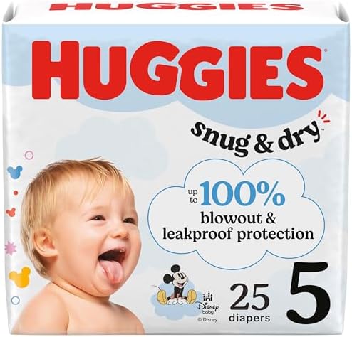 Huggies Size 5 Diapers, Snug & Dry Baby Diapers, Size 5 (27+ lbs)...