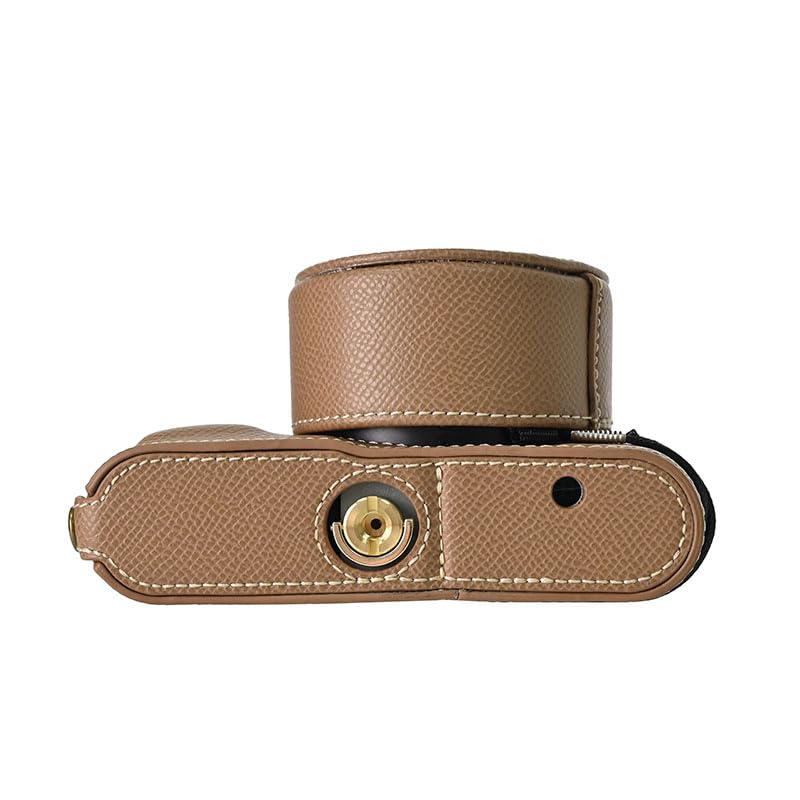 Funda mitad piel PU para Leica D-Lux 8 color marrón miniatura 5