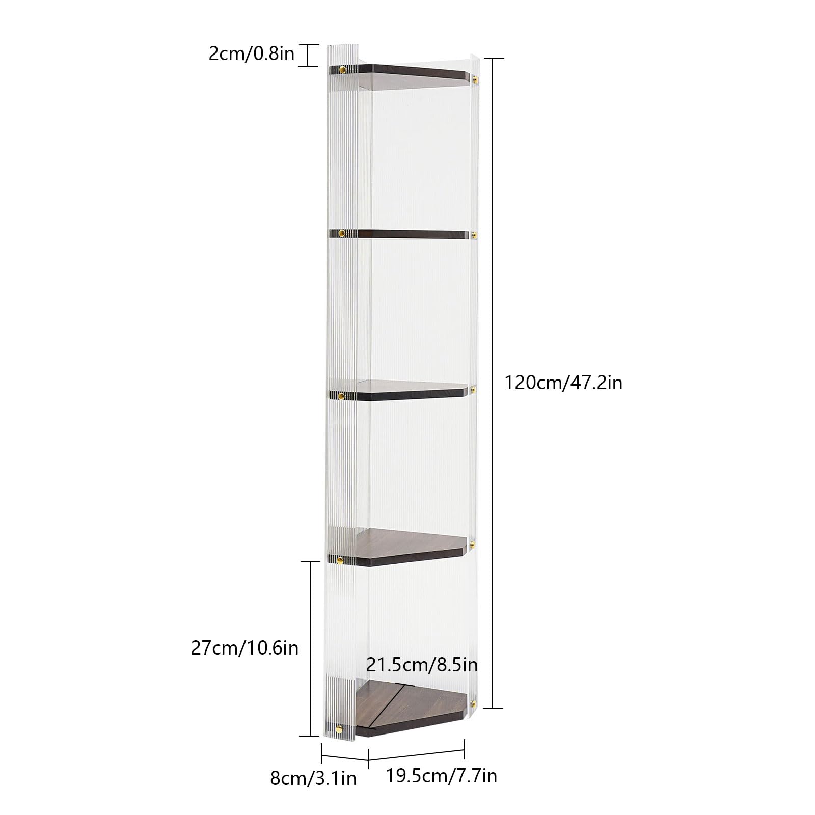 5-stufiges Aufbewahrungsregal, Aufbewahrungsregal, Badezimmer-Organizer,Bücherregal aus Holz,Es kann Kosmetik-Organisator, Gewürzregal Toilettenartikel-Organisator 19.5 * 120cm