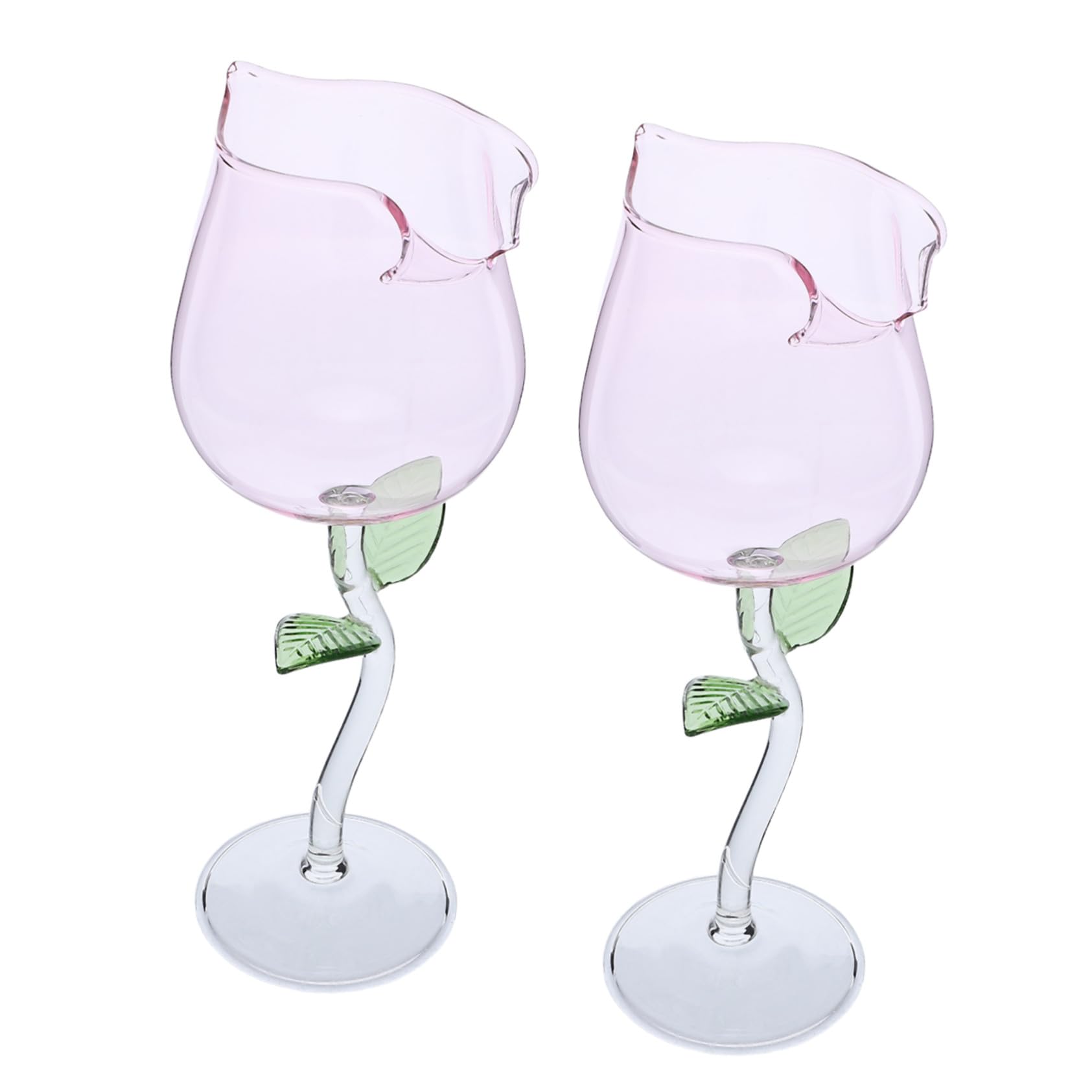 Verres à vin rose transparents, gobelets élégants de cuisine et bar