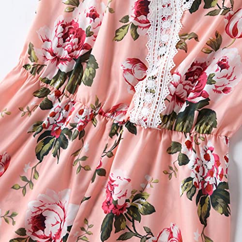 Iffei Mommy And Me Matching Jumpsuit Outfits Floral Printed V Neck Romper Beachwear Girl: 6-7 Years #TOP2