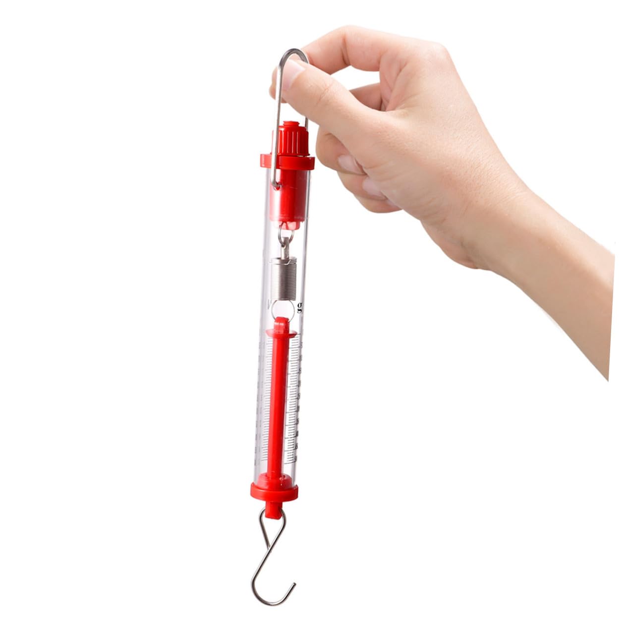 MUCKLILY Spring Scale 5n Mechanical Scale Plastic Cylinder Dynamometer Spring Balance Laboratory Equipment for School Random