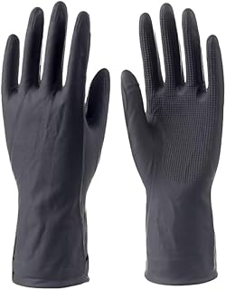 [Ghbunuz] 天然ラテックス手袋、防水油防止、滑り防止加工、伸縮性、家庭用清潔、耐久性