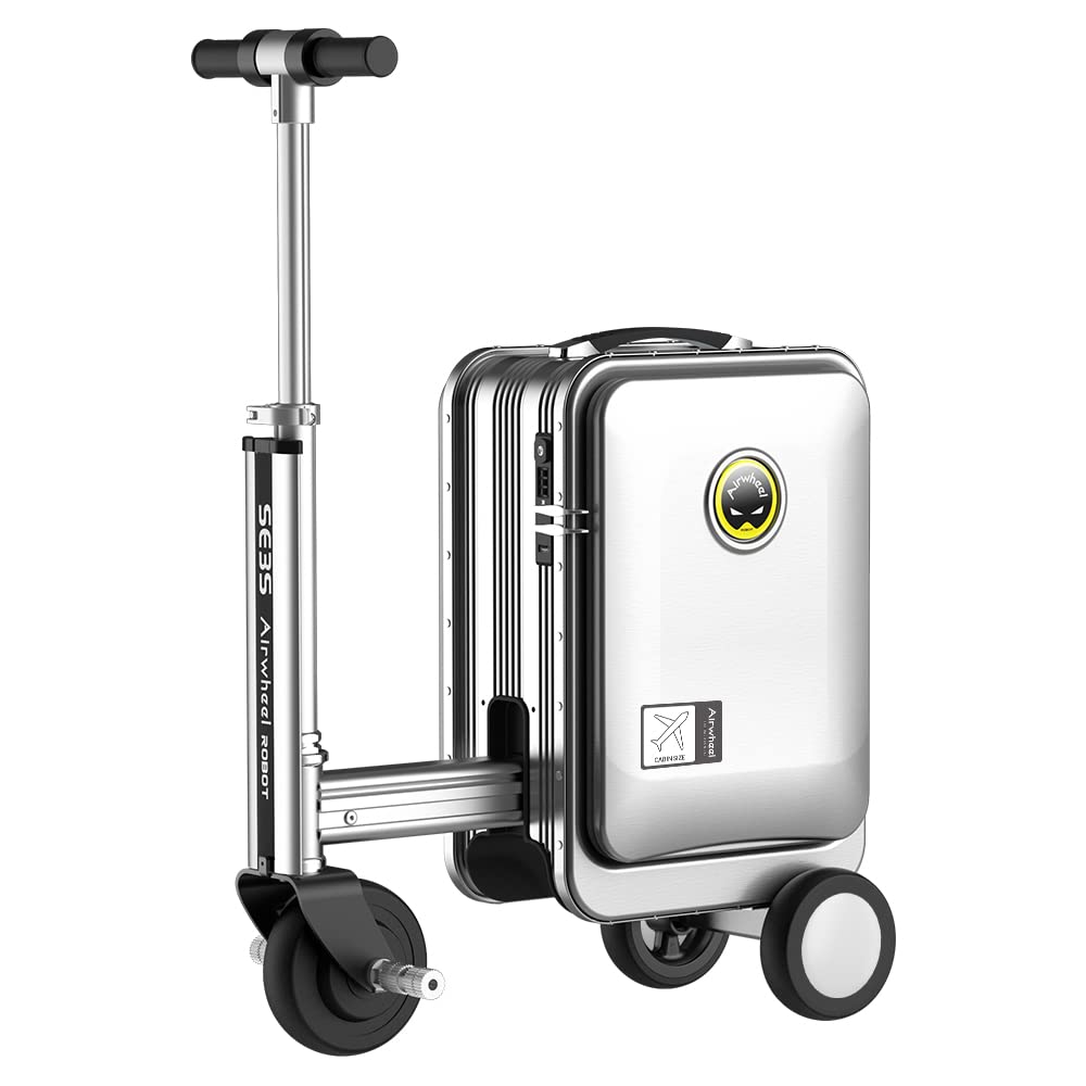 Airwheel SE3S Valigia Smart da viaggio da 20 pollici, valigia elettrica imbarcabile, batteria rimovibile 73,26WH, velocità 13 km/h, telaio in lega di alluminio, carico 110 kg (argento)