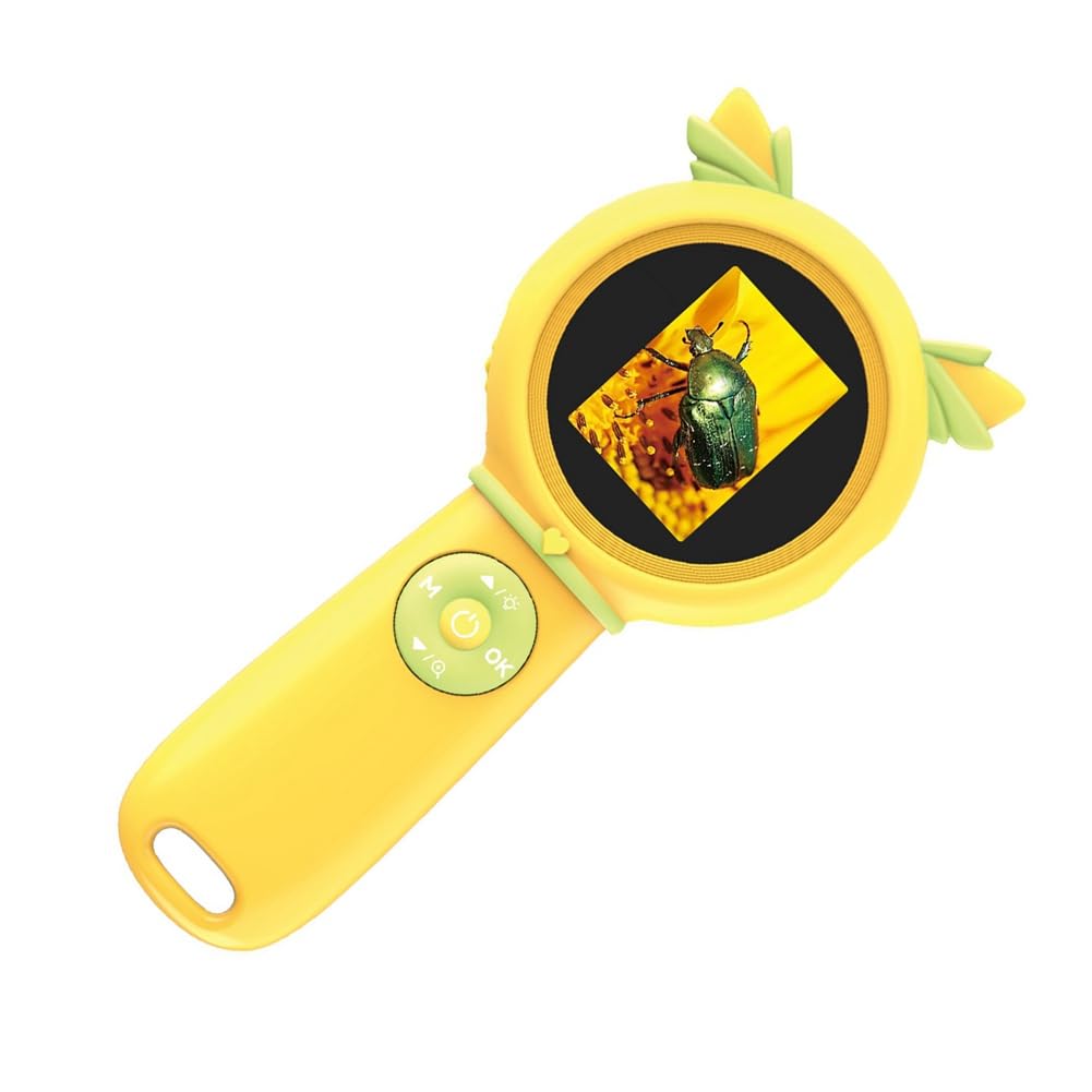 Microscopio Ottico per Bambini 1000X con Funzione Foto e Video, Mondo Microscopico, Giocattolo Educativo Scientifico per Bambini.