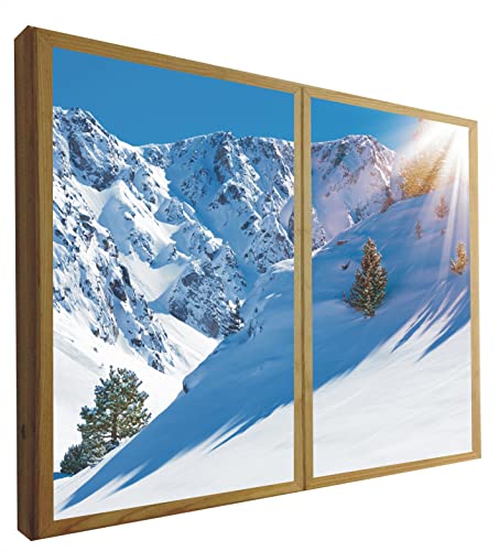 CCRETROILUMINADOS Gefälschte Fenster mit LED-Licht, Berge von Andorra