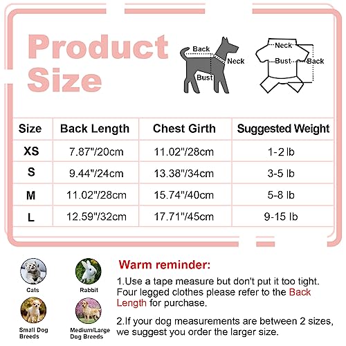 Dog Pajamas For Small Dogs Boy Girl Fleece Puppy Pjs Jammies 4 Leg Dog Clothes For Chihuahua Yorkie Winter Warm Onesies Jumpsuit Clothing For Pet Dogs Male Female 2 Pack (X-Small Bust 11.02") #TOP6